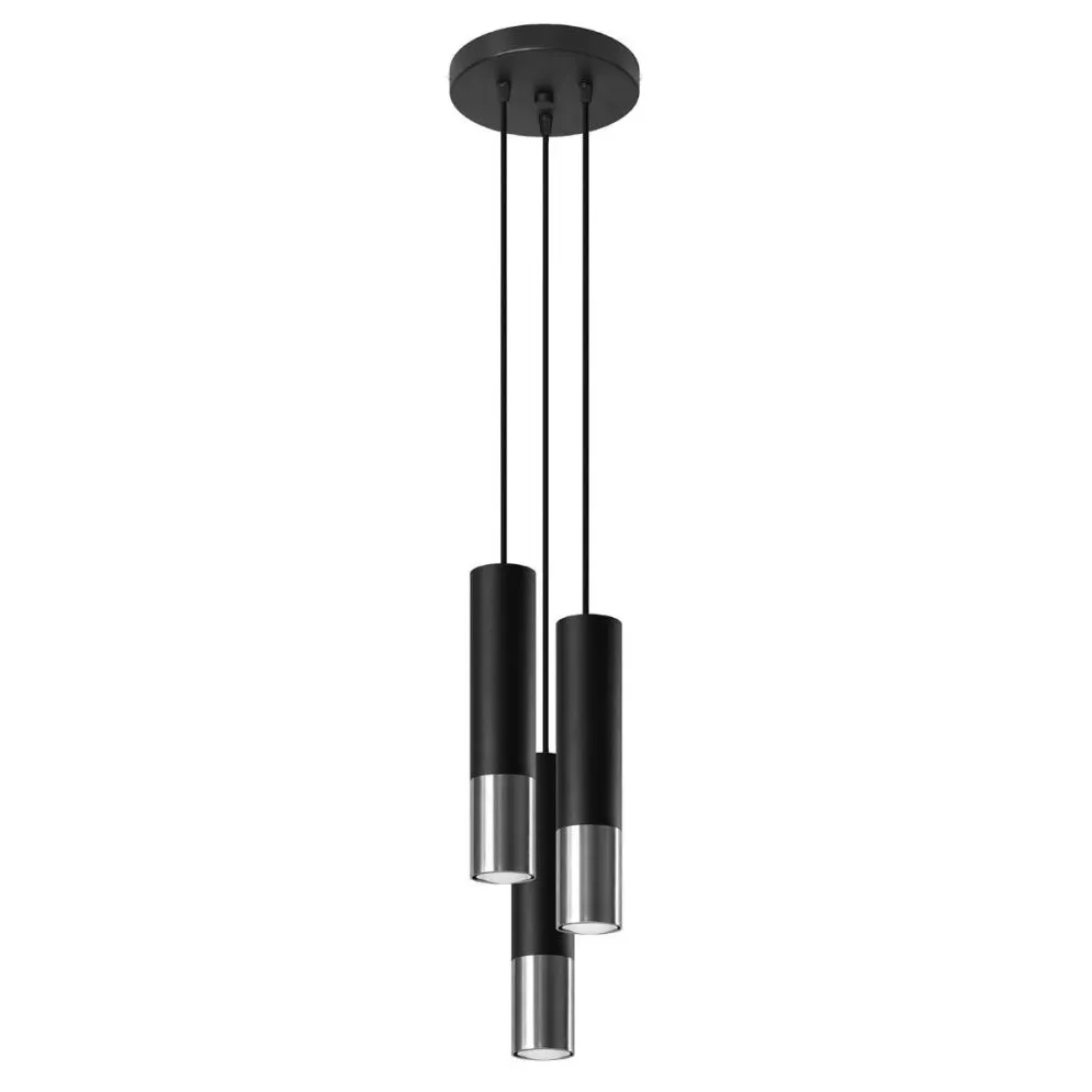 Lampa wisząca LOOPEZ 3P czarny/chrom | sklep MIRAT  kolekcja loopez