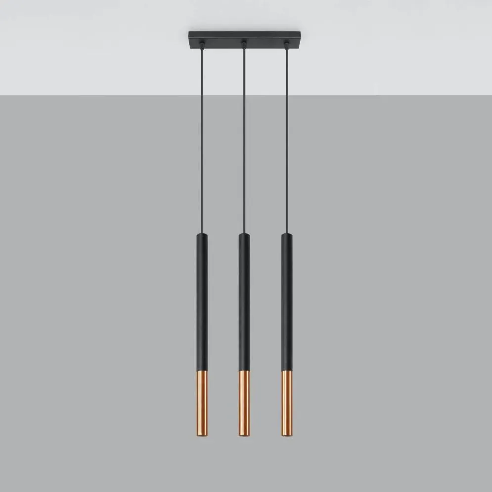 Lampa wisząca MOZAICA 3L czarny/miedź | sklep MIRAT kolekcja mozaica