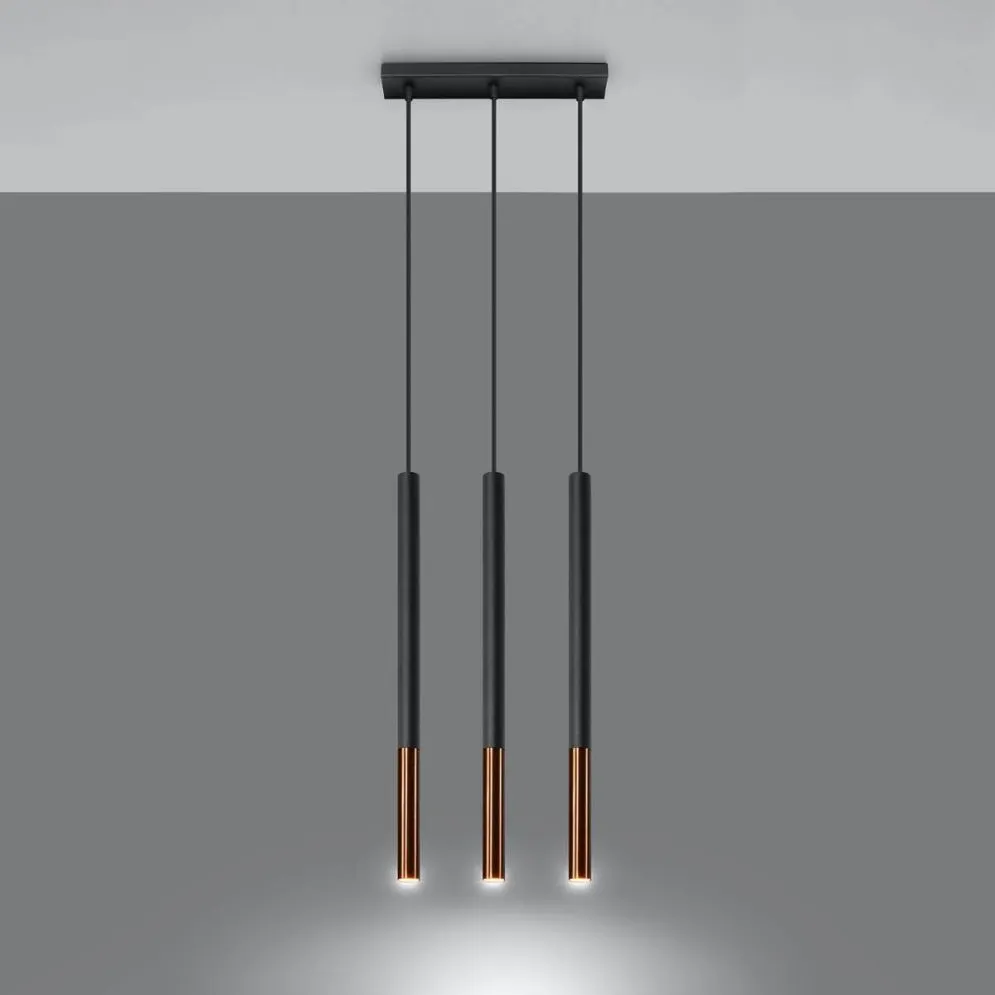 Lampa wisząca MOZAICA 3L czarny/miedź | sklep MIRAT kolekcja mozaica