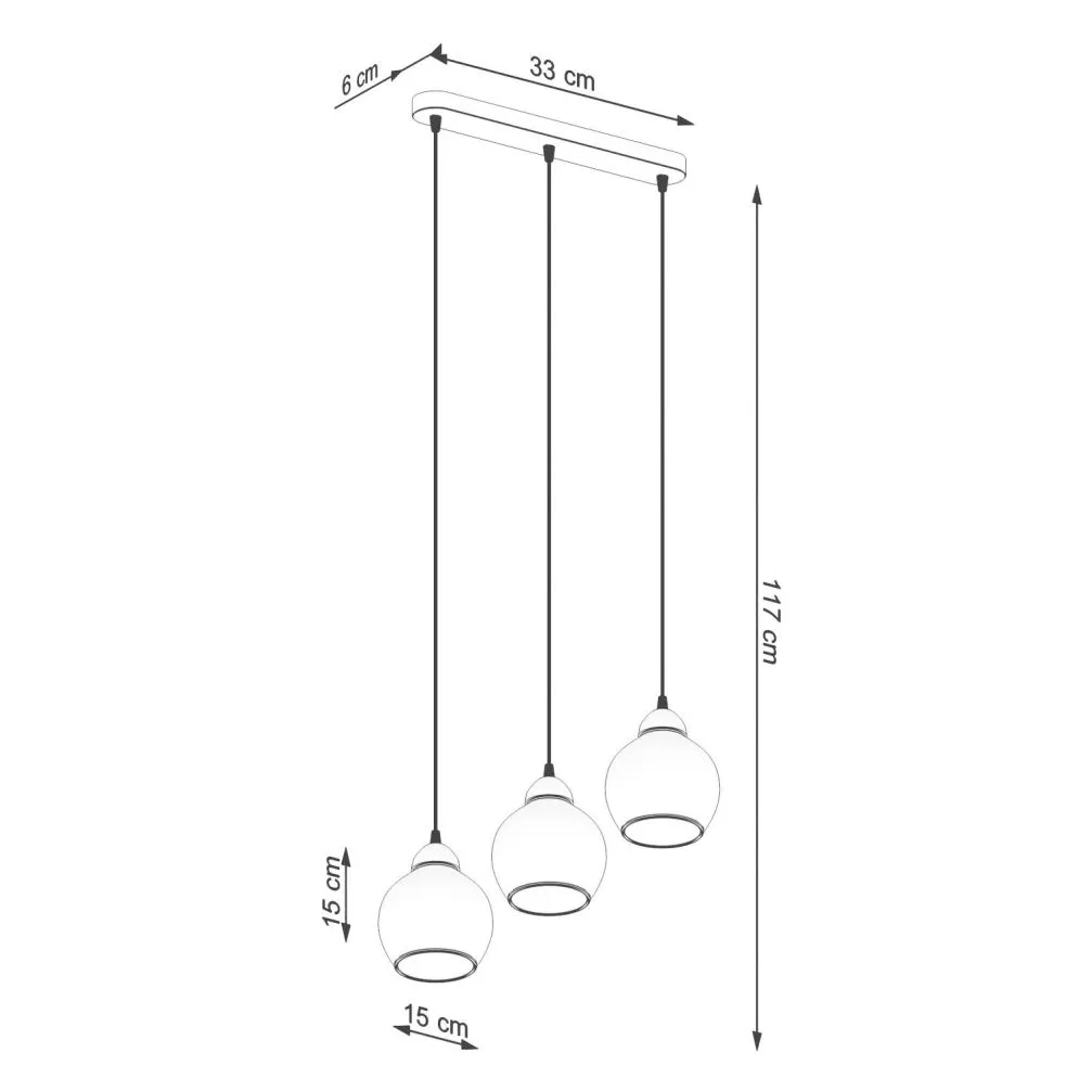 Lampa wisząca ALINO 3 czarna | sklep MIRAT  kolekcja alino
