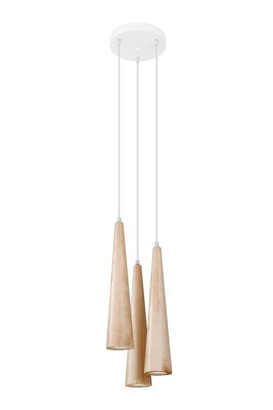 Lampa wisząca SULA 3P naturalne drewno | sklep MIRAT kolekcja sula 3p