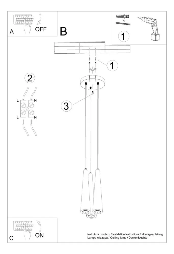 Lampa wisząca SULA 3P naturalne drewno | sklep MIRAT kolekcja sula 3p