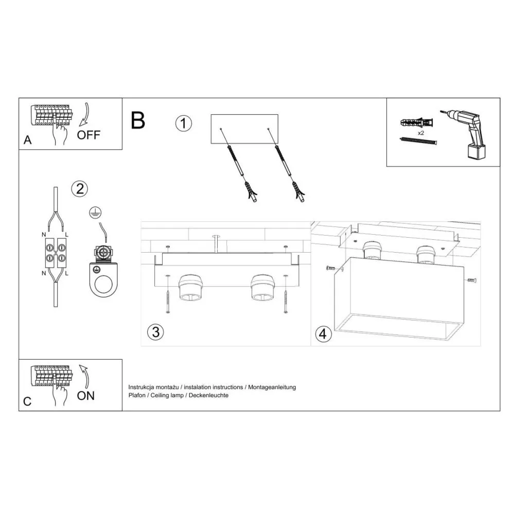 Plafon QUAD MAXI szary | sklep MIRAT  kolekcja quad maxi