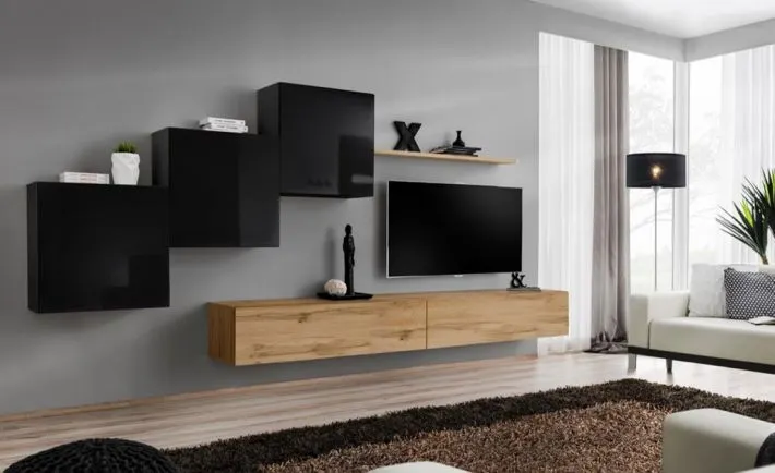 Meblościanka SWITCH X z szafką RTV i trzema szafkami | MIRAT. w stylu kolekcja SWITCH