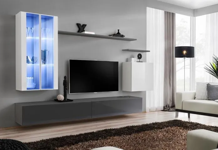 Meblościanka SWITCH XII na wysoki połysk z podświetleniem | MIRAT. w stylu  kolekcja SWITCH