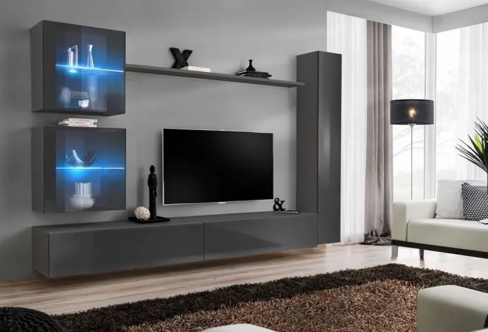 Meblościanka SWITCH XVIII wisząca nowoczesna na wysoki połysk | MIRAT. w stylu  kolekcja SWITCH