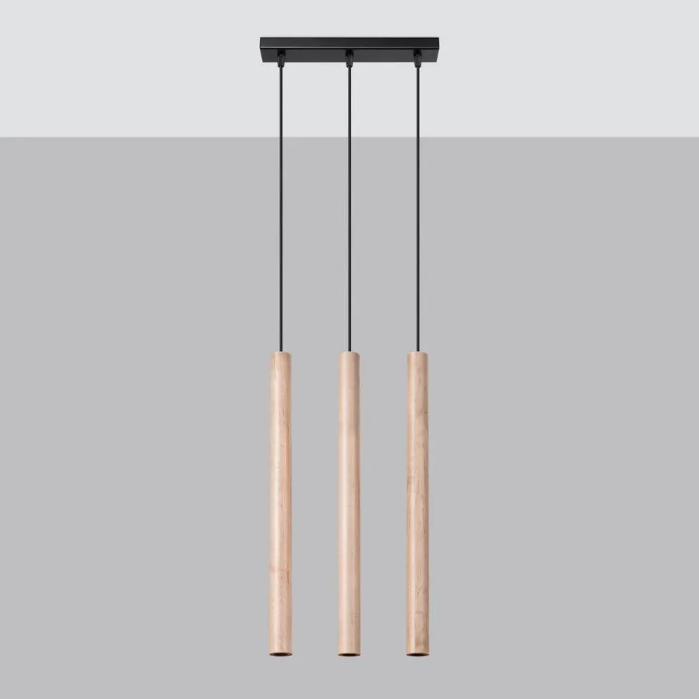 Lampa wisząca PASTELO 3L drewno | sklep MIRAT  kolekcja pastelo