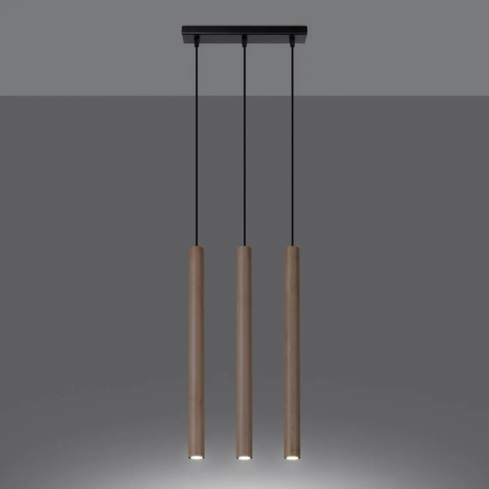 Lampa wisząca PASTELO 3L drewno | sklep MIRAT  kolekcja pastelo
