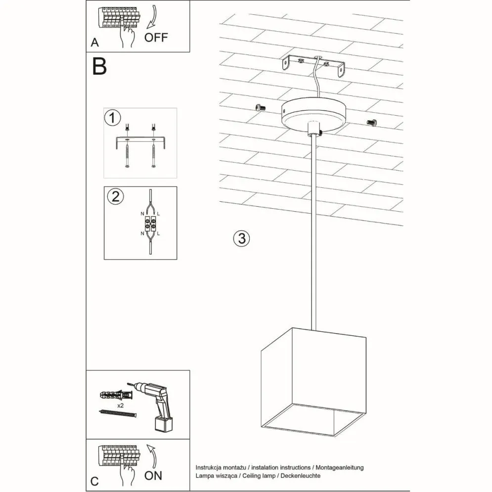 Lampa wisząca QUAD 1 biały | sklep MIRAT  kolekcja quad