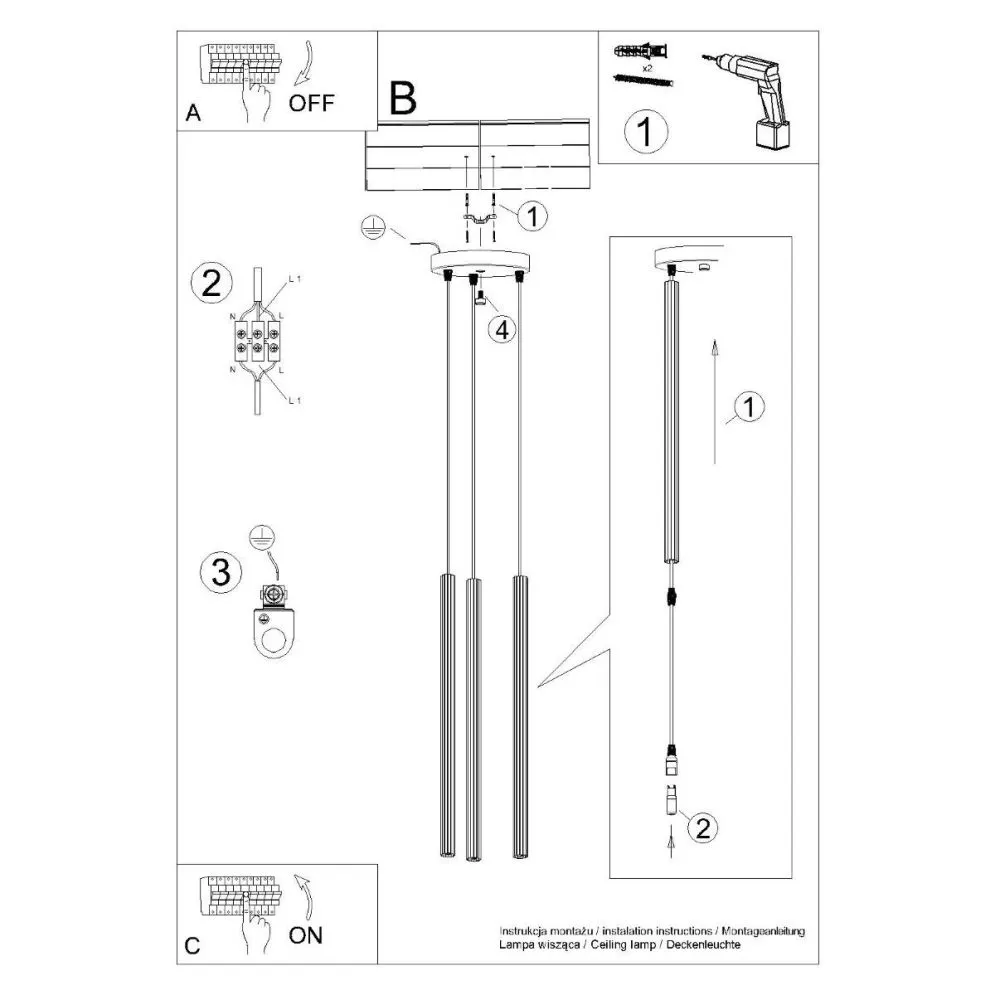Lampa wisząca ARCHE 3P biała | sklep MIRAT kolekcja arche