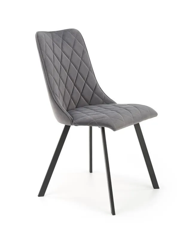 Krzesło K450 VELVET szare tapicerowane do salonu | MIRAT. styl GLAMOUR, LOFT
