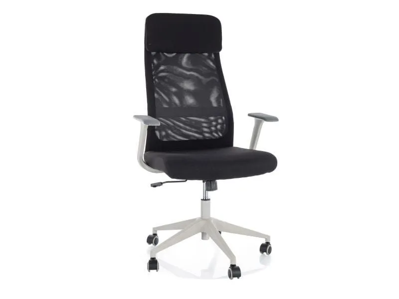 Fotel do biurka Q-861 R czarno szary z mechanizmem TILT | MIRAT