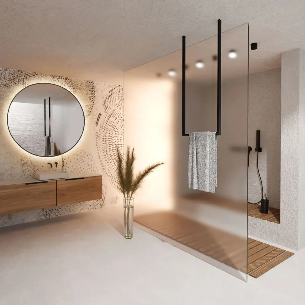 Wieszak na ręczniki ARDE-01 czarny metalowy wiszący | MIRAT. w stylu LOFT kolekcja