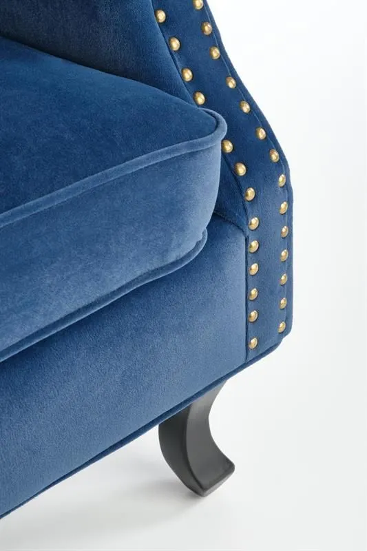 Fotel do salonu TITAN VELVET granatowy w stylu ludwikowskim | MIRAT.