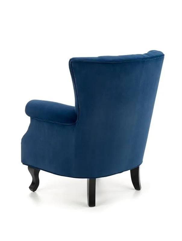 Fotel do salonu TITAN VELVET granatowy w stylu ludwikowskim | MIRAT.