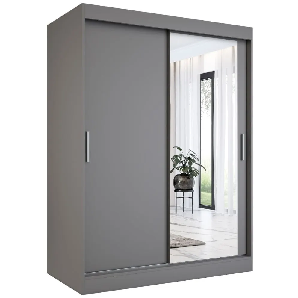 Szafa przesuwna MODUO COMFORT 150 antracyt z lustrem | MIRAT. w stylu kolekcja MODUO COMFORT