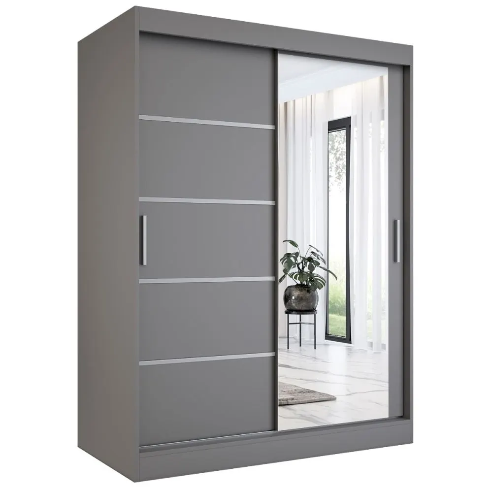 Szafa przesuwna MODUO COMFORT 2 150 antracyt z lustrem | MIRAT.  kolekcja MODUO COMFORT