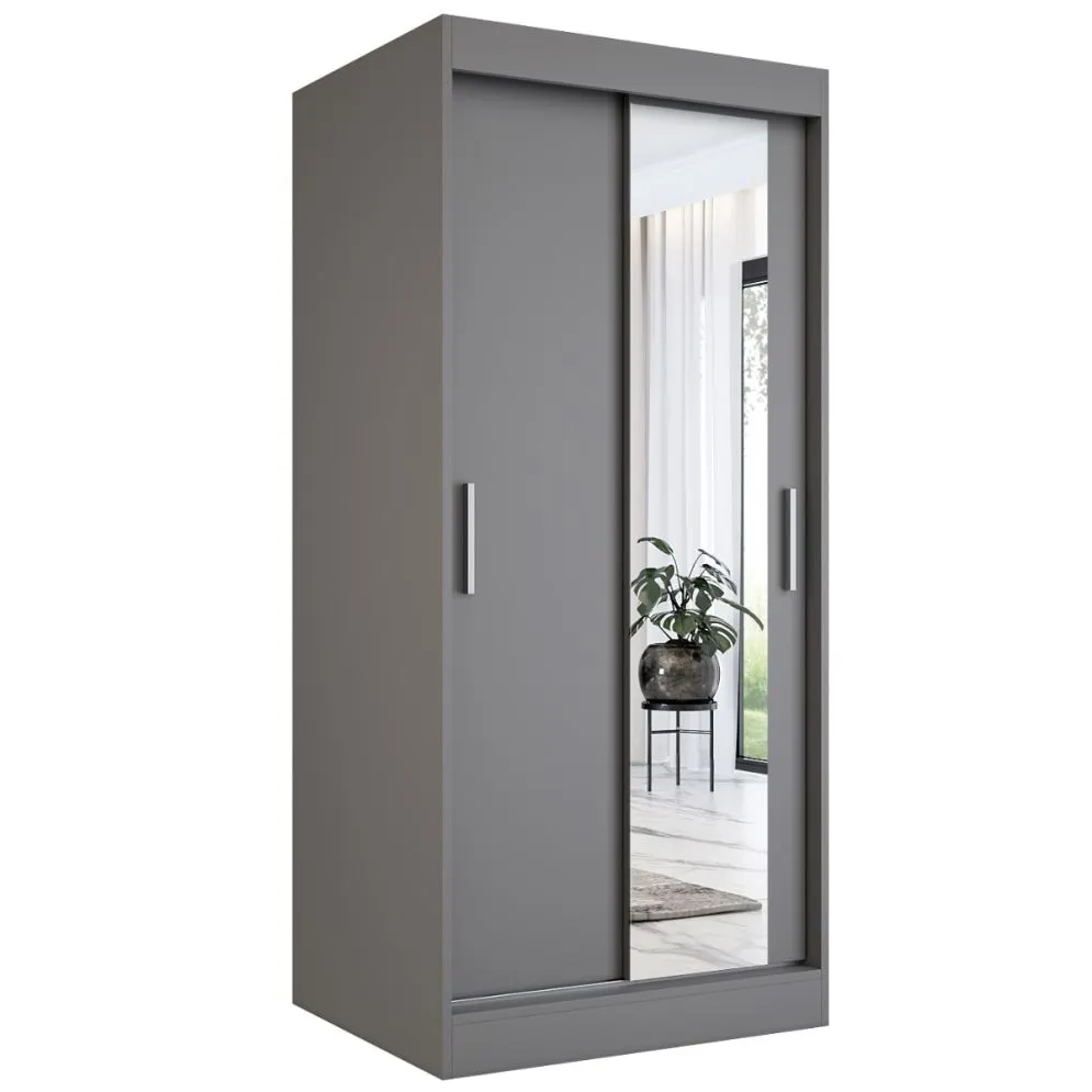 Szafa przesuwna MODUO COMFORT 90 antracyt z lustrem | MIRAT. w stylu kolekcja MODUO COMFORT