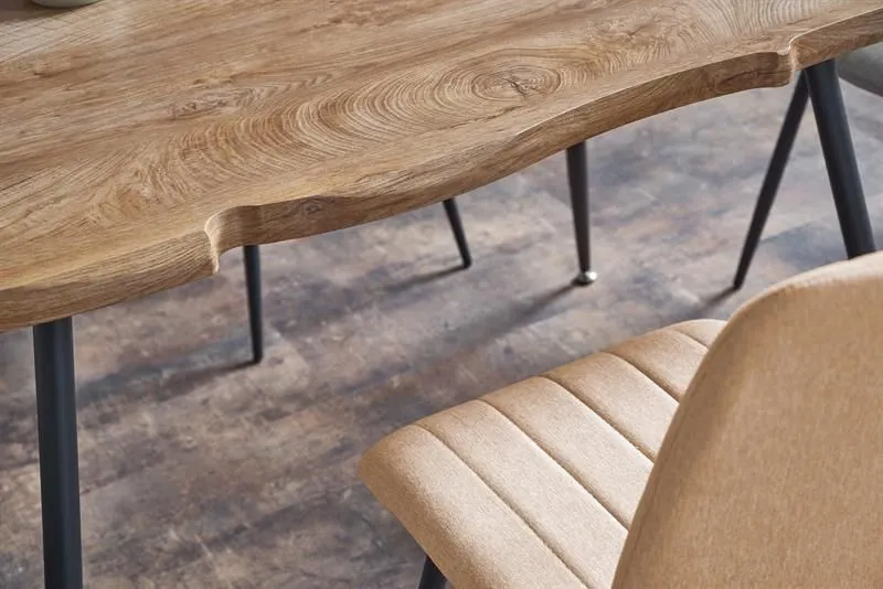 Stół LARSON 120x80 dąb naturalny na metalowych nogach | MIRAT. styl LOFT