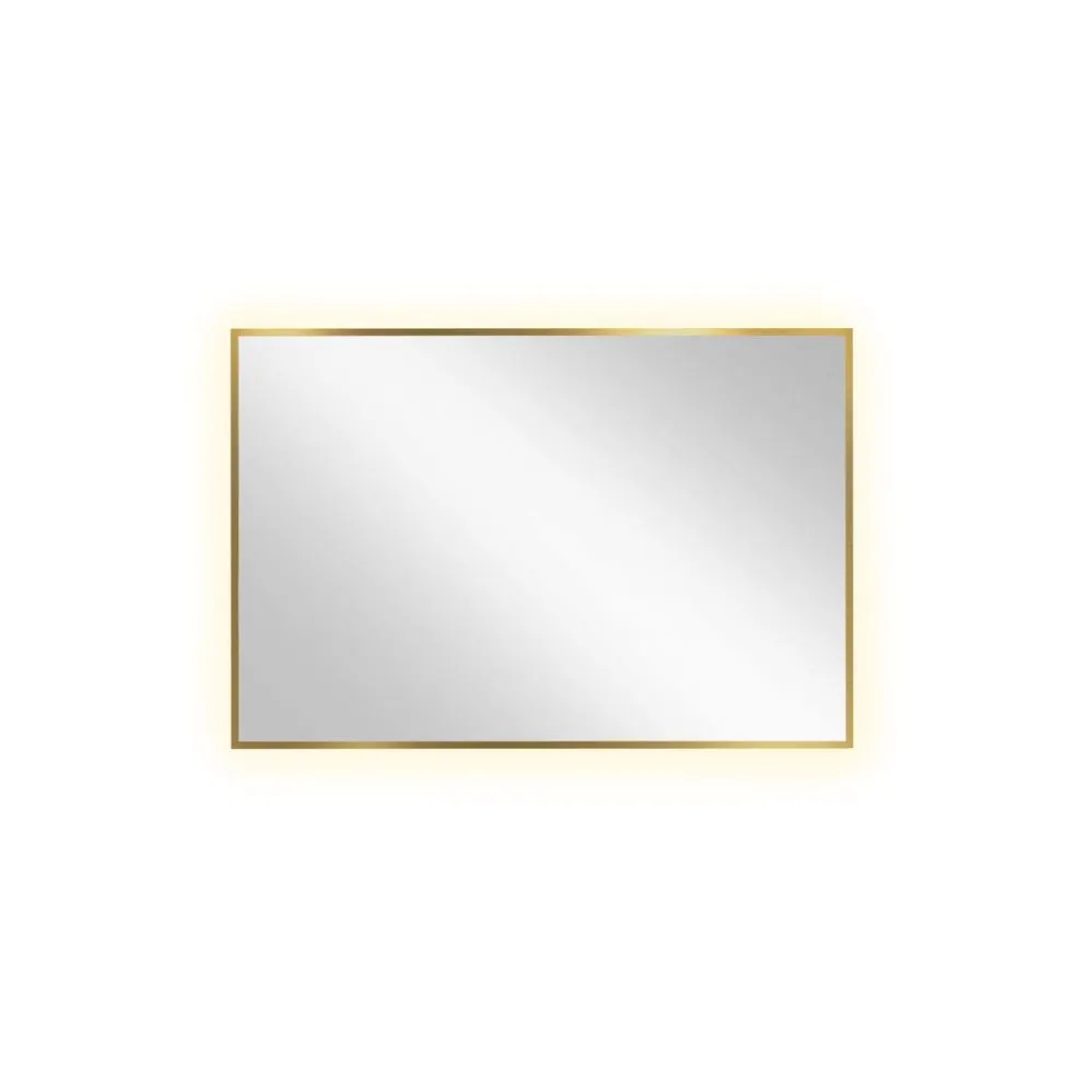Wiszące lustro łazienkowe LUMO 90x60cm złote z oświetleniem LED I sklep meblowy MIRAT.