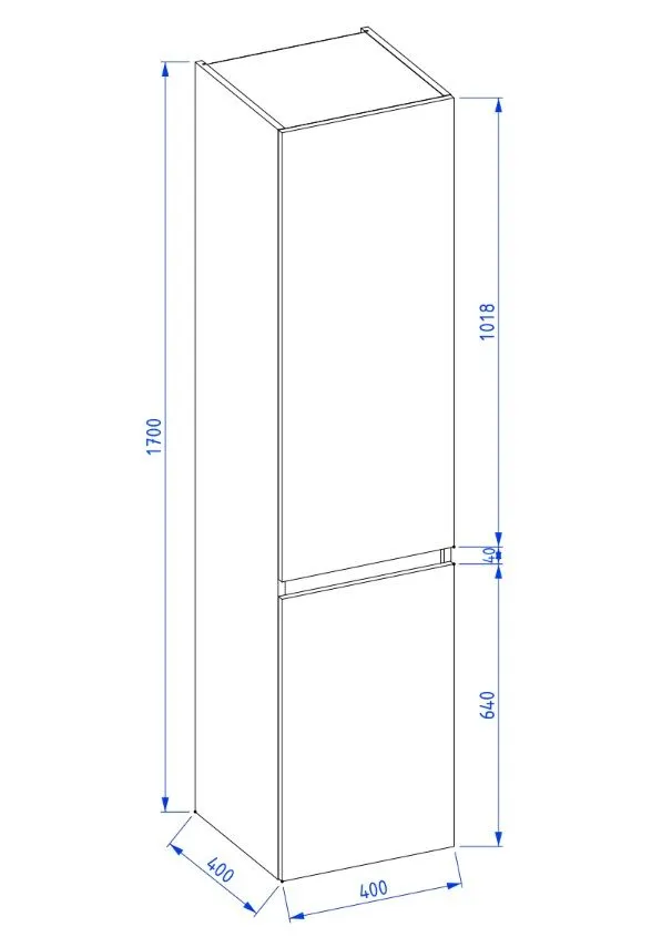 Szafka łazienkowa wysoka ARCO 40 cm biała połysk słupek | MIRAT