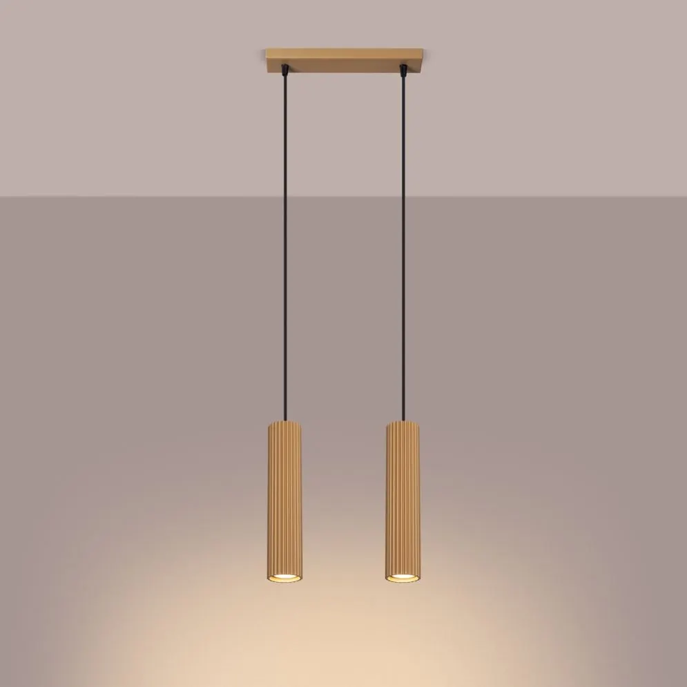 Lampa wisząca KARBON 2 złoty | sklep MIRAT kolekcja karbon