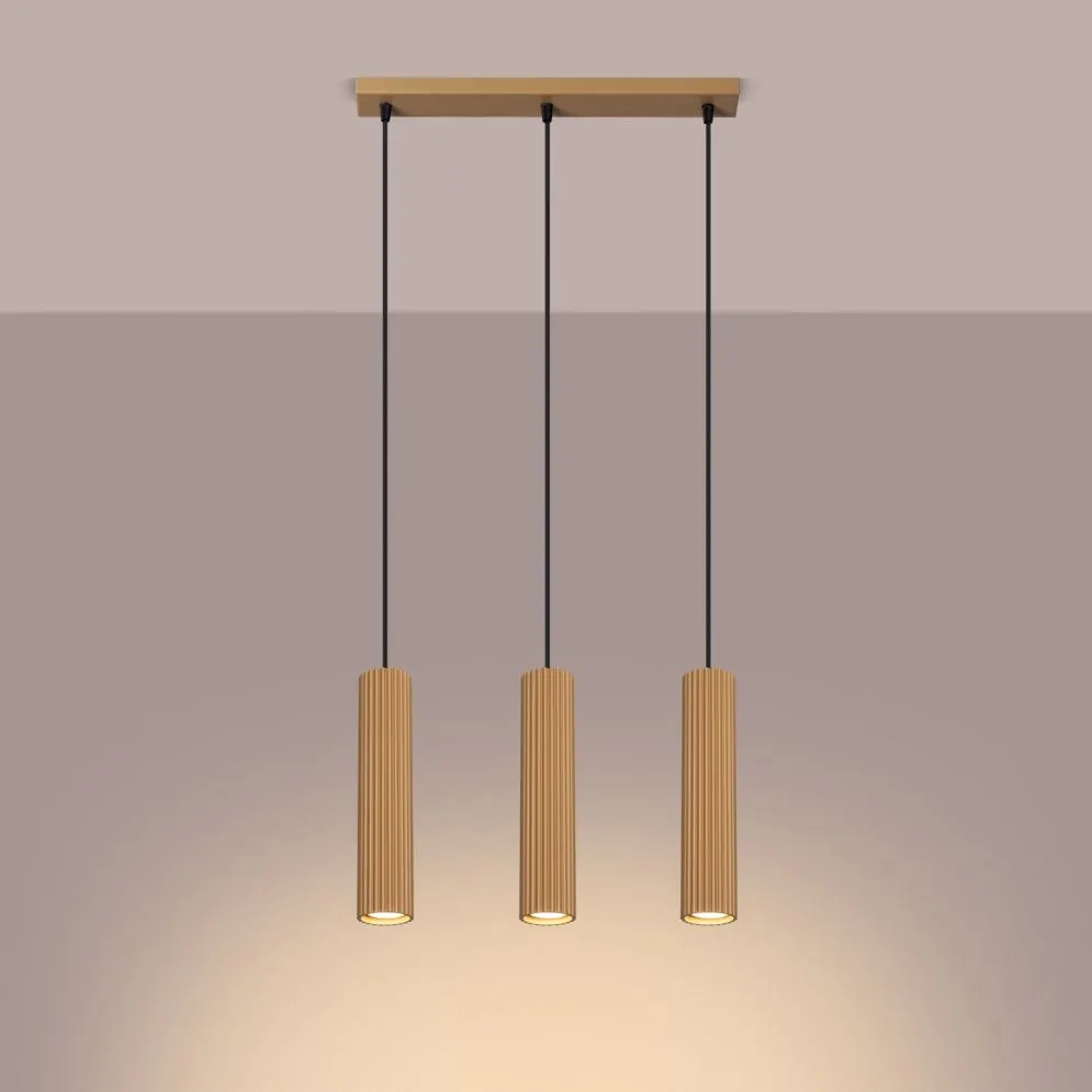 Lampa wisząca KARBON 3L złoty | sklep MIRAT kolekcja karbon
