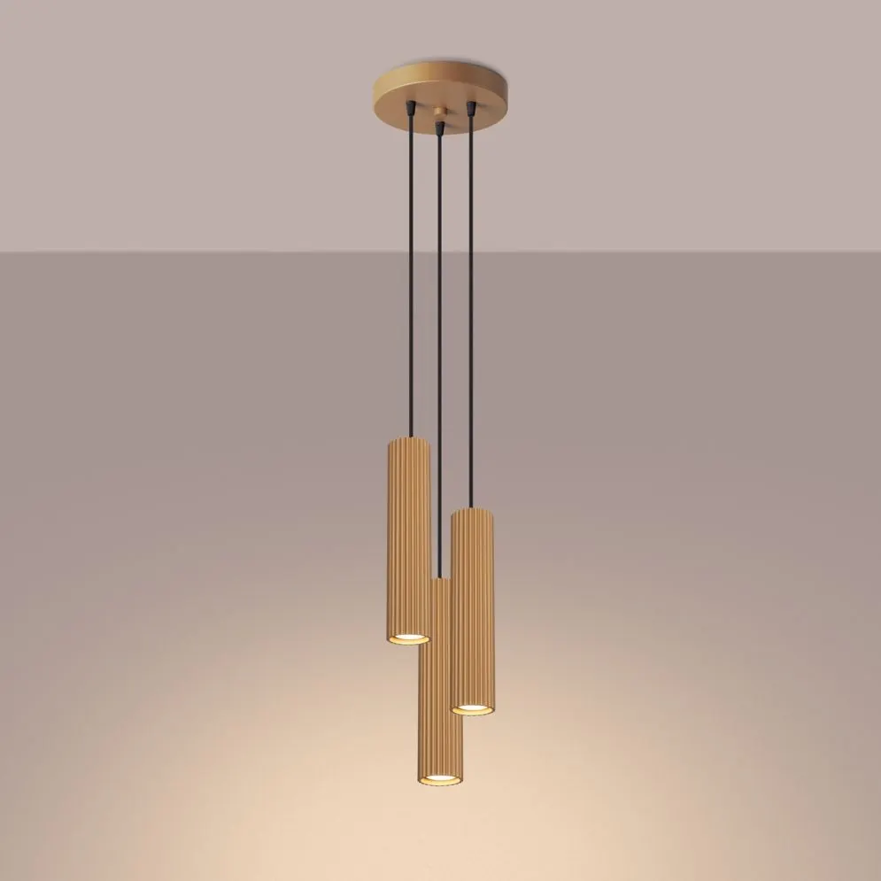 Lampa wisząca KARBON 3P złoty | sklep MIRAT  kolekcja karbon