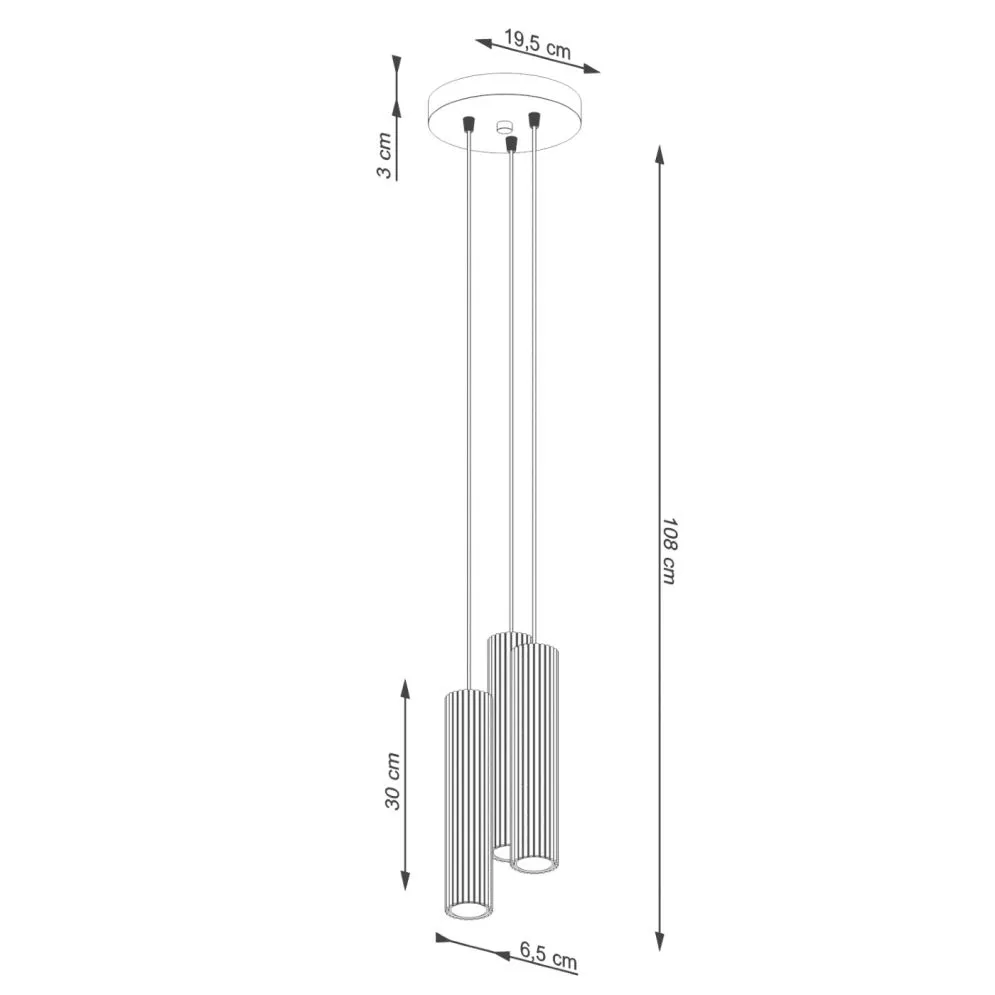 Lampa wisząca KARBON 3P czarny | sklep MIRAT kolekcja karbon