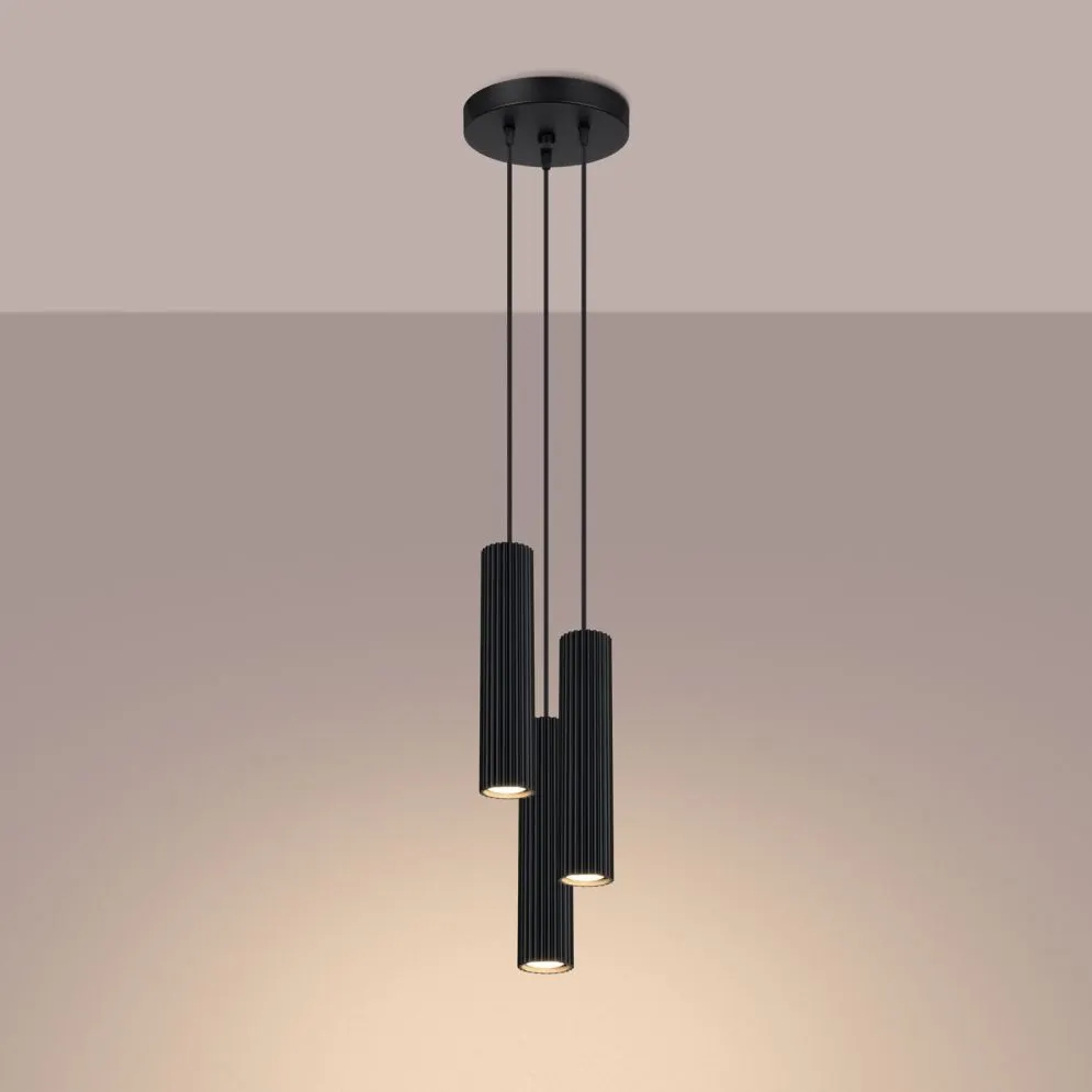Lampa wisząca KARBON 3P czarny | sklep MIRAT kolekcja karbon