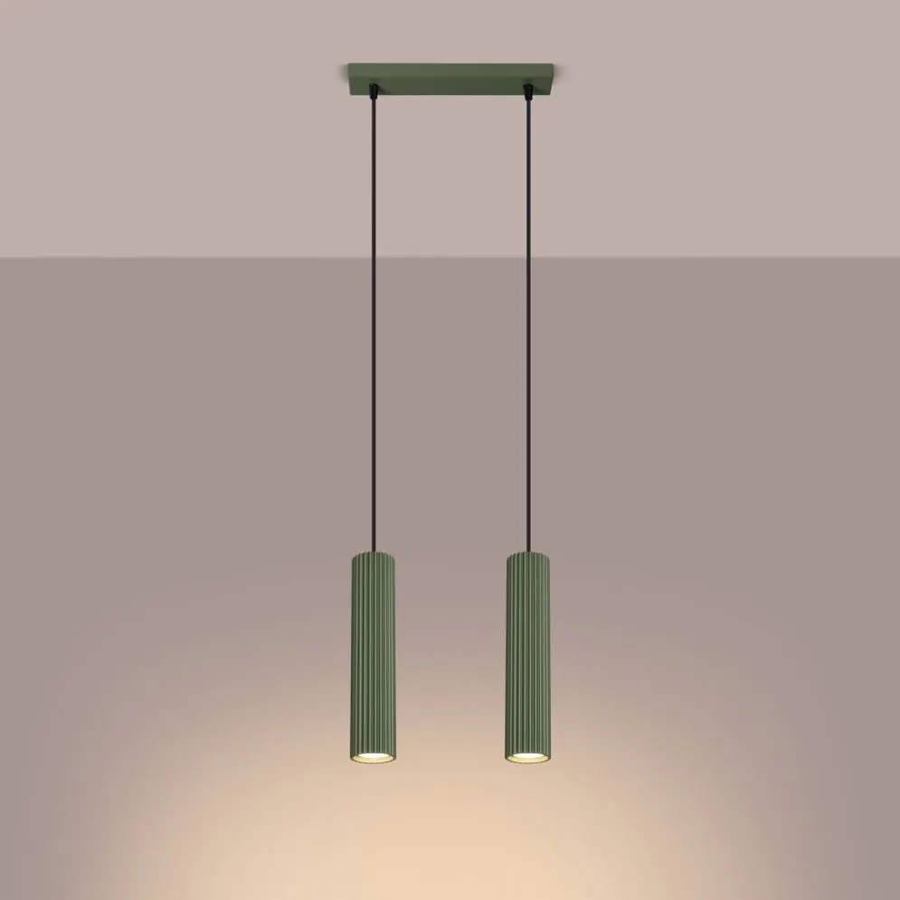 Lampa wisząca KARBON 2 zielona oliwka | sklep MIRAT kolekcja karbon