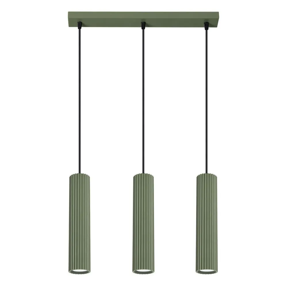 Lampa wisząca KARBON 3L zielona oliwka | sklep MIRAT  kolekcja karbon