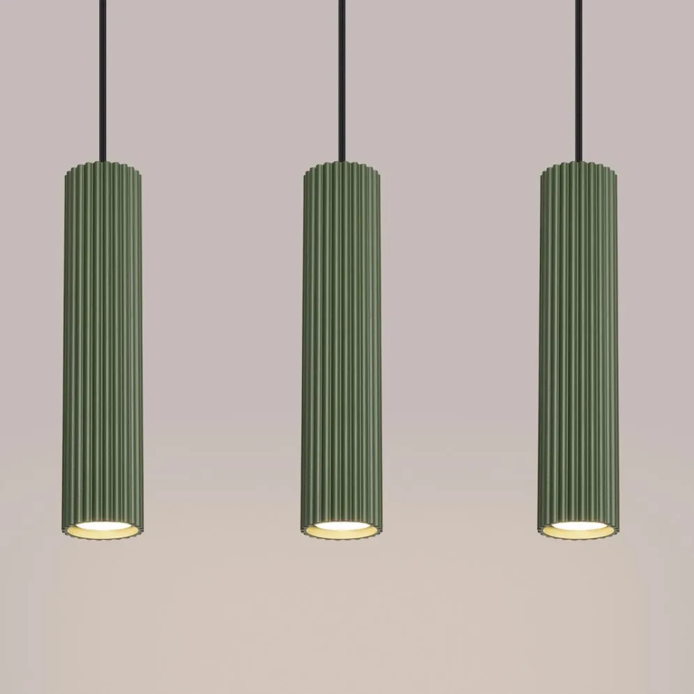 Lampa wisząca KARBON 3L zielona oliwka | sklep MIRAT  kolekcja karbon