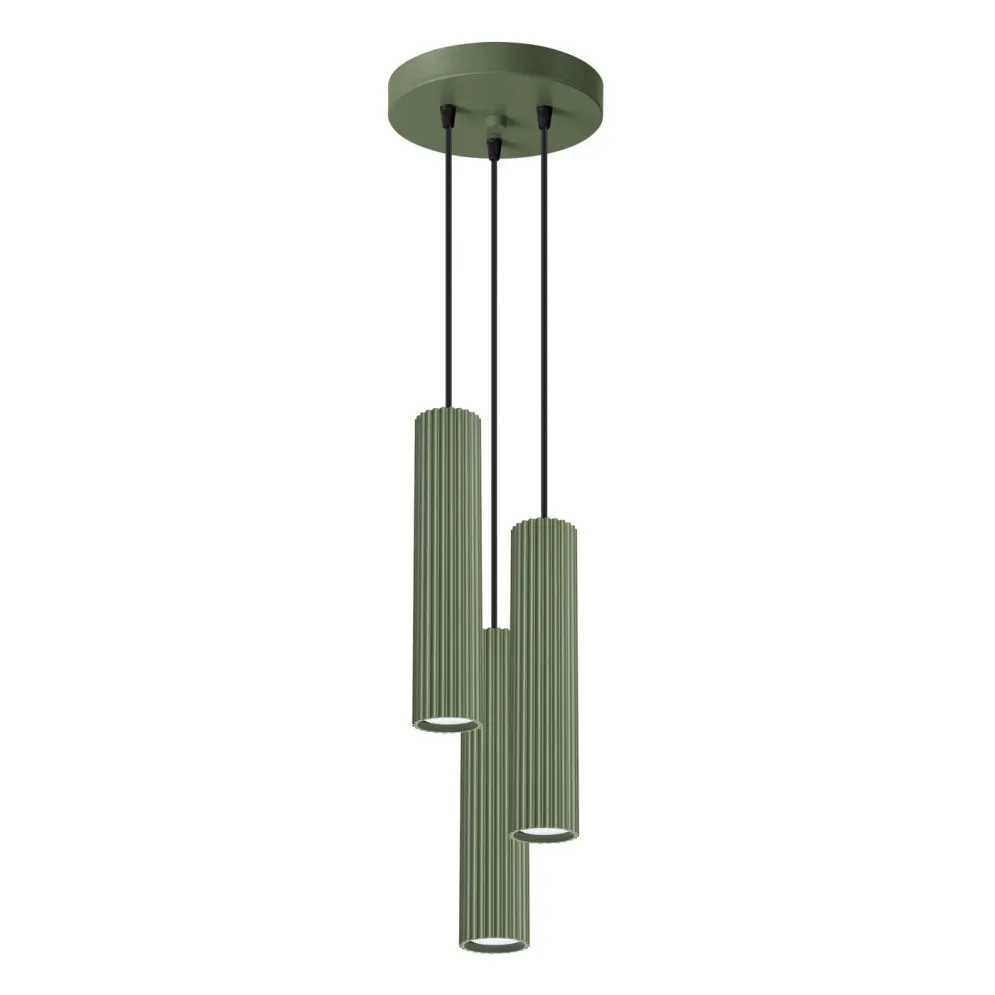 Lampa wisząca KARBON 3P zielona oliwka | sklep MIRAT  kolekcja karbon