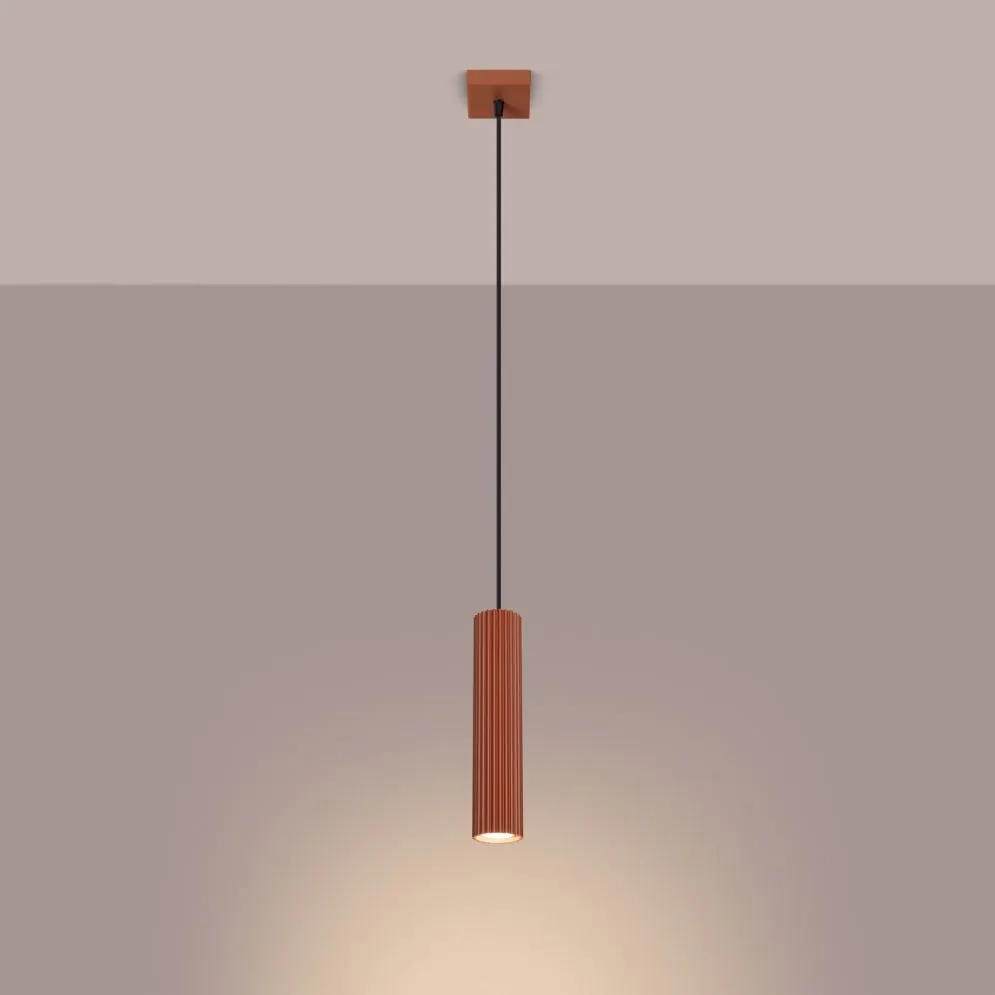 Lampa wisząca KARBON 1 ochra czerwona | sklep MIRAT kolekcja karbon