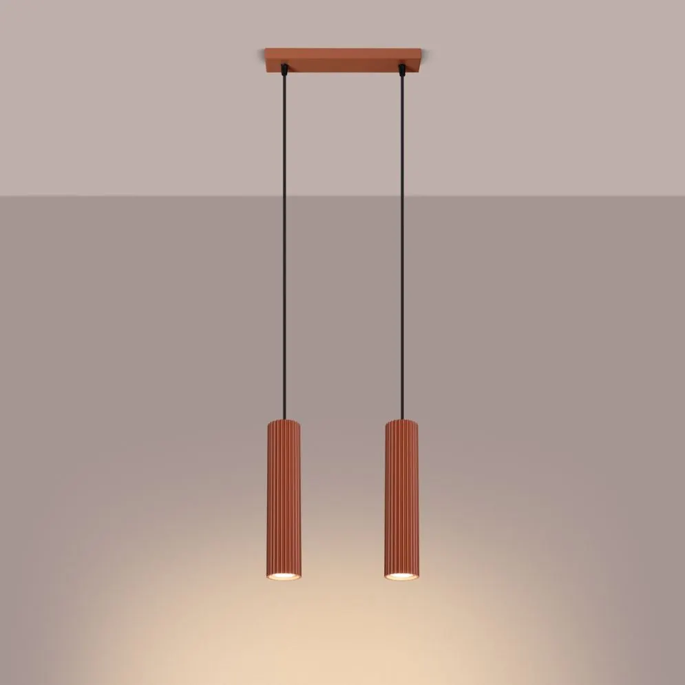 Lampa wisząca KARBON 2 ochra czerwona | sklep MIRAT  kolekcja karbon