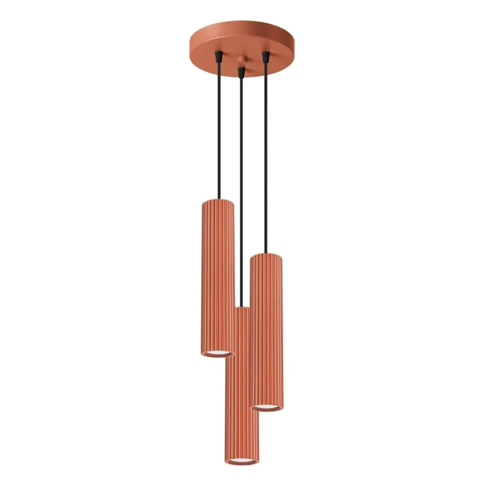 Lampa wisząca KARBON 3P ochra czerwona | sklep MIRAT  kolekcja karbon