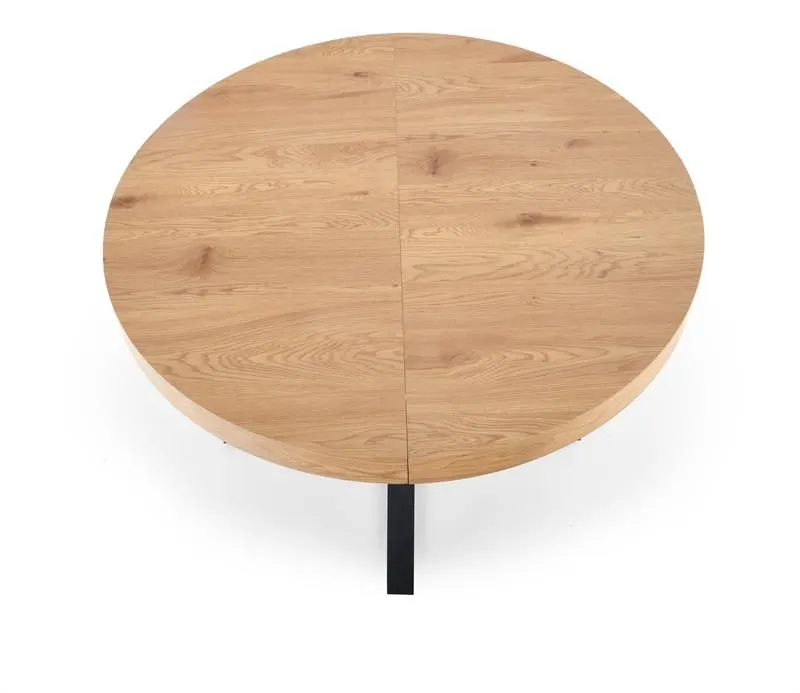 Stół rozkładany MERCY 120(160)x120 dąb/czarny okrągły firmy Halmar | MIRAT. styl LOFT