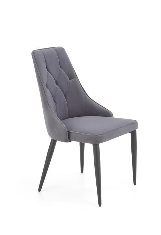 Krzesło K365 VELVET szare z metalowymi nogami do salonu | MIRAT. w stylu GLAMOUR kolekcja