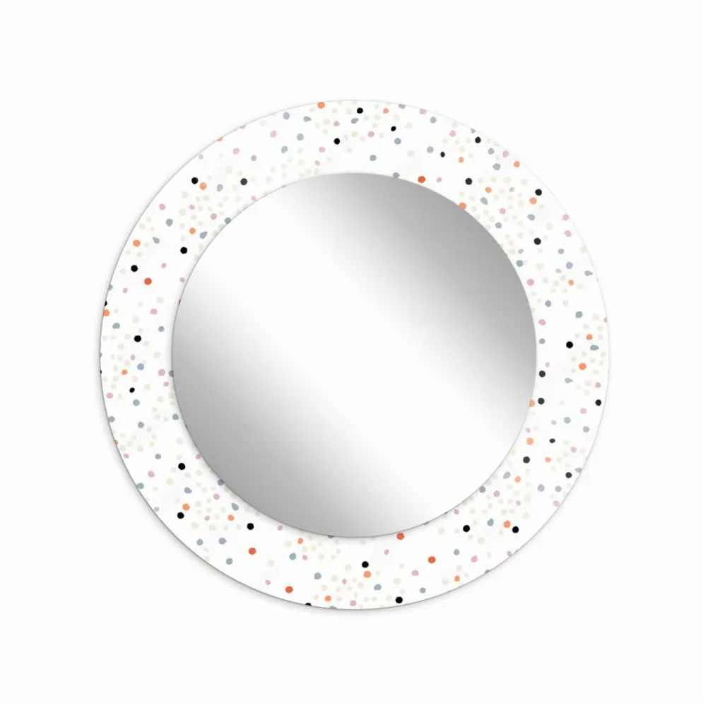 Lustro okrągłe MORENA DOTS 80cm białe dekoracyjne I sklep meblowy MIRAT.
