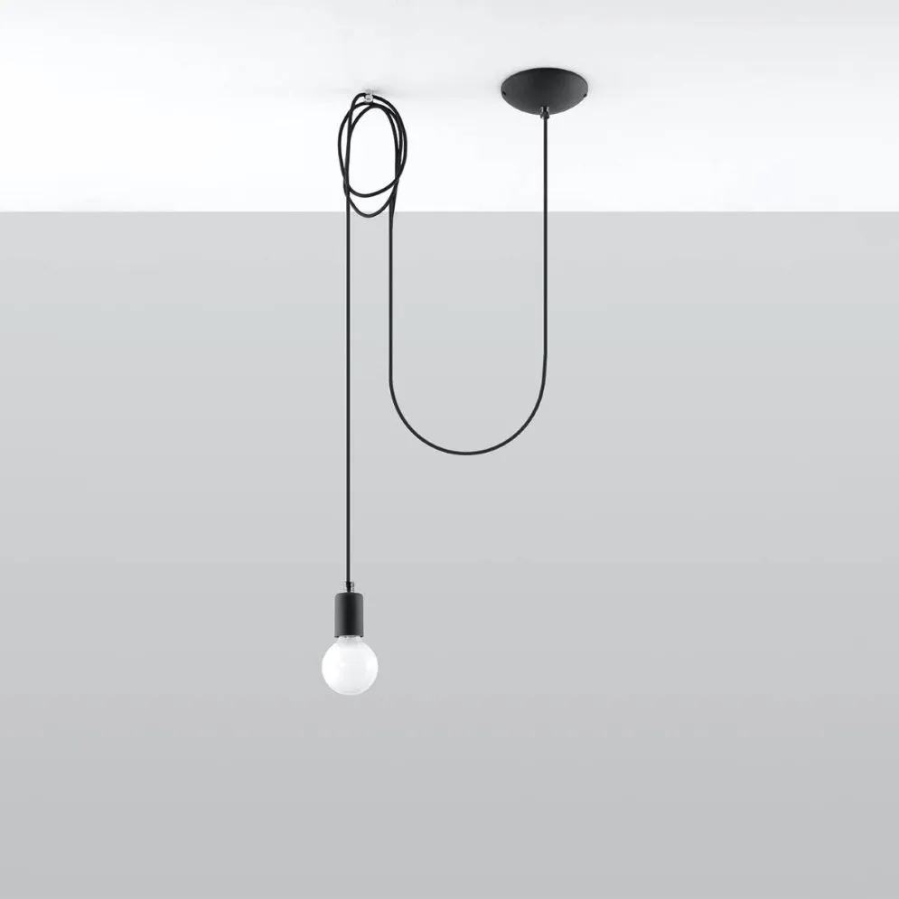Lampa wisząca EDISON 1 LONG czarny | sklep MIRAT kolekcja edison