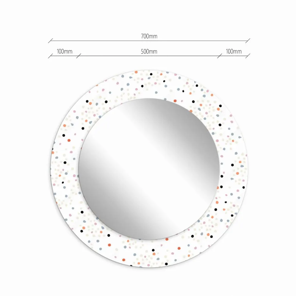 Lustro okrągłe MORENA DOTS 70cm białe do łazienki I sklep meblowy MIRAT.