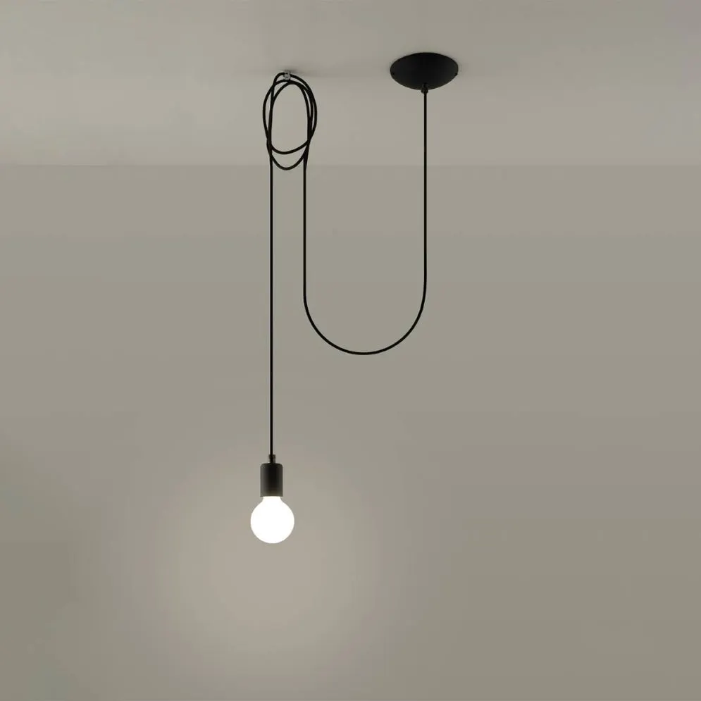 Lampa wisząca EDISON 1 LONG czarny | sklep MIRAT kolekcja edison
