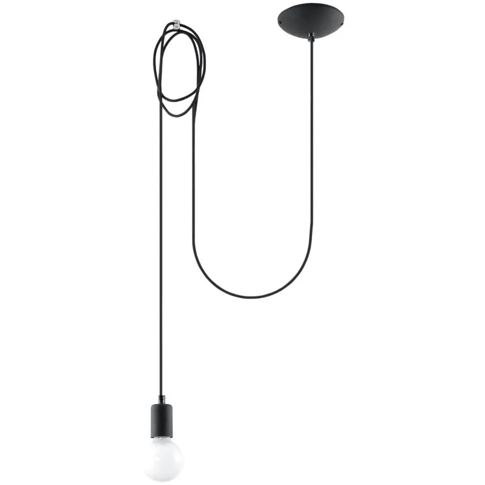 Lampa wisząca EDISON 1 LONG czarny | sklep MIRAT kolekcja edison
