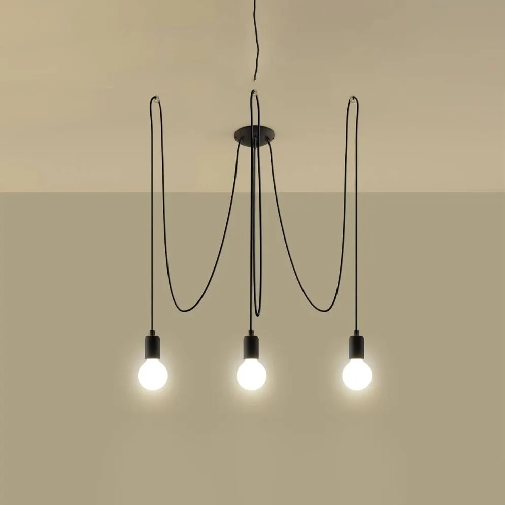 Żyrandol EDISON 3 czarny | sklep MIRAT kolekcja edison