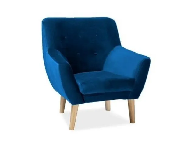 Fotel NORDIC 1 VELVET granatowy tapicerowany w styl u glamour | MIRAT. styl GLAMOUR, SKANDYNAWSKI kolekcja NORDIC
