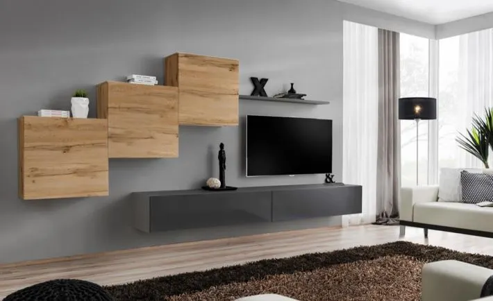 Meblościanka SWITCH X z szafką RTV i trzema szafkami | MIRAT. w stylu kolekcja SWITCH