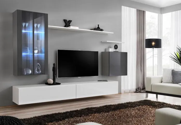 Meblościanka SWITCH XII na wysoki połysk z podświetleniem | MIRAT. w stylu  kolekcja SWITCH