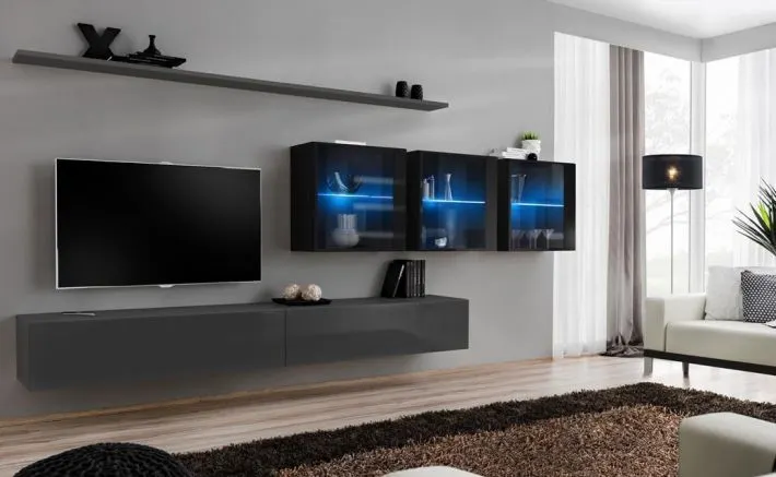 Meblościanka SWITCH XVII z podświetleniem na wysoki połysk | MIRAT. w stylu kolekcja SWITCH