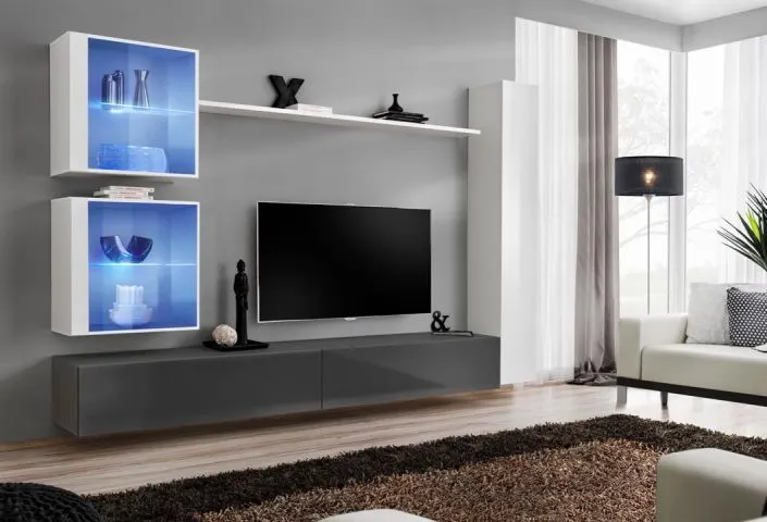Meblościanka SWITCH XVIII wisząca nowoczesna na wysoki połysk | MIRAT. w stylu  kolekcja SWITCH